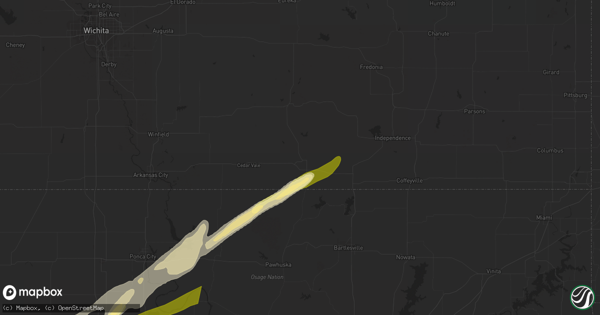 Hail map in Sedan, KS on April 1, 2024