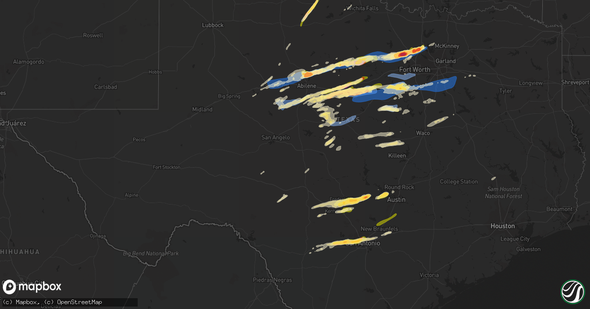 Hail map in Texas on April 1, 2024