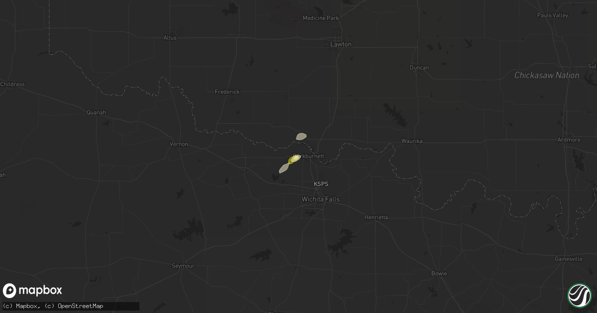 Hail map in Burkburnett, TX on April 1, 2025