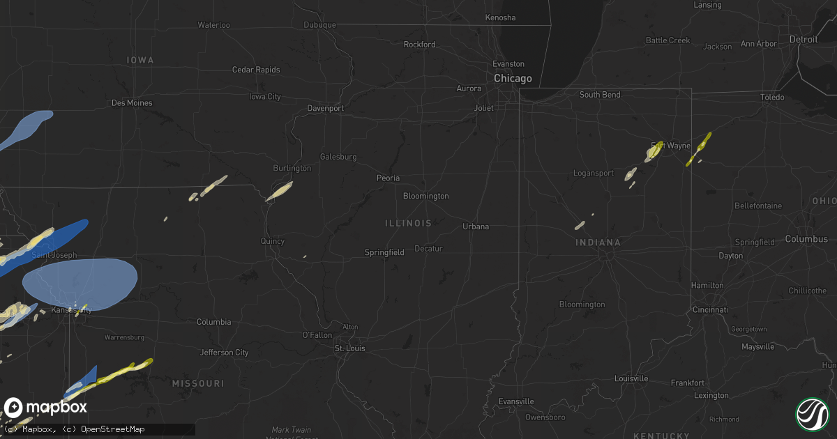 Hail map in Illinois on April 1, 2025