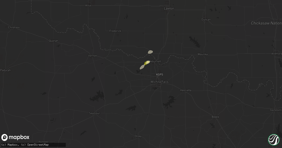 Hail map in Iowa Park, TX on April 1, 2025