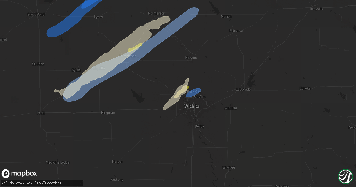 Hail map in Maize, KS on April 1, 2025