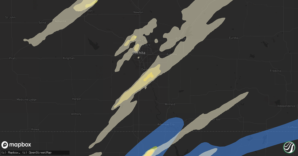 Hail map in Mulvane, KS on April 1, 2025
