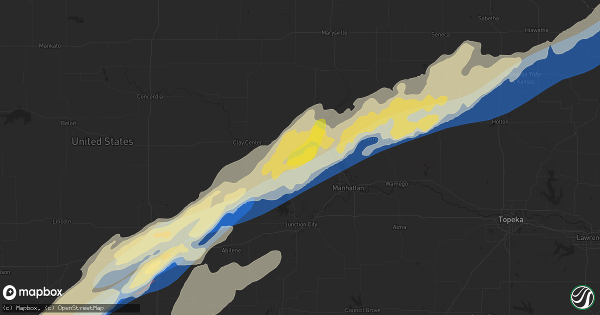 Hail map in Riley, KS on April 1, 2025