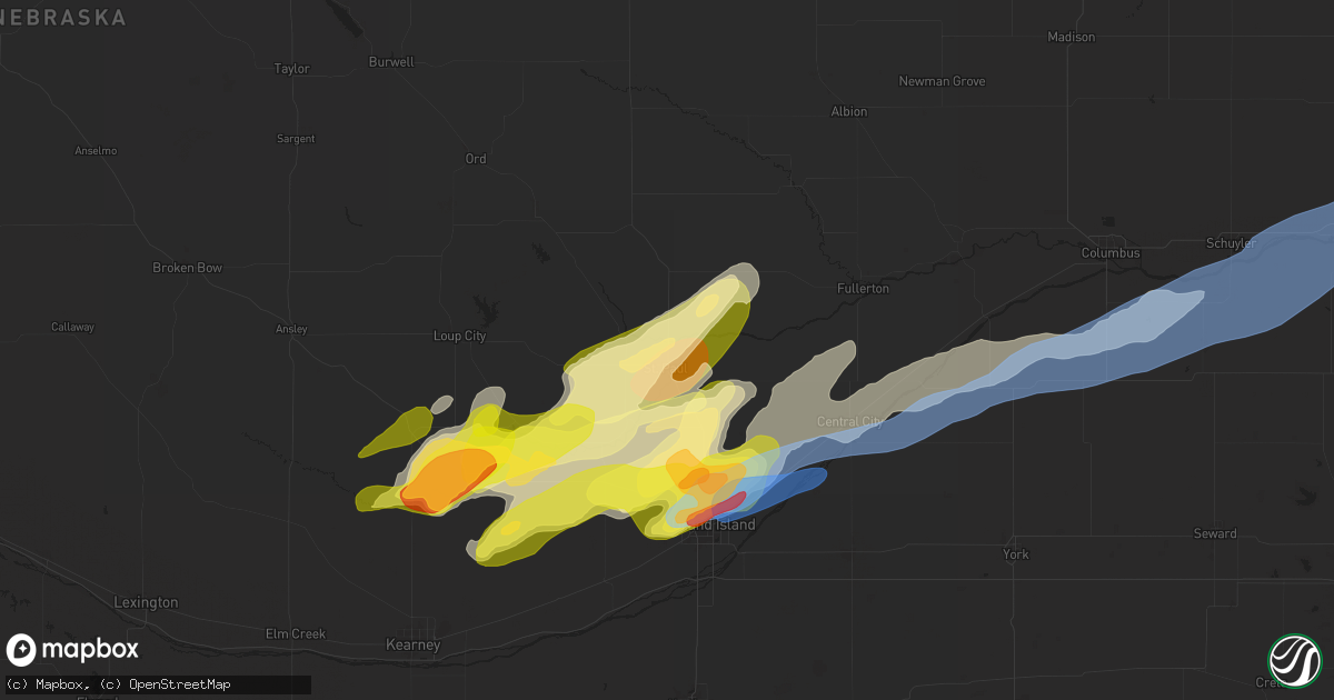 Hail map in Saint Paul, NE on April 1, 2025