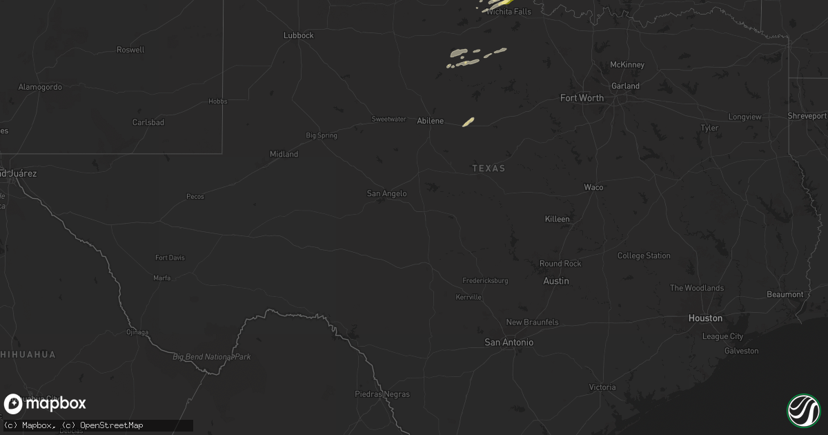 Hail map in Texas on April 1, 2025
