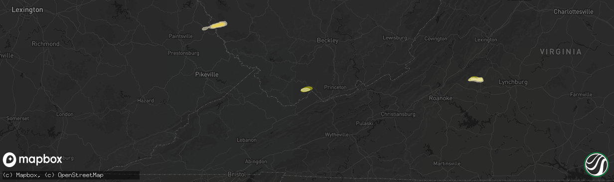 Hail map in Anawalt, WV on April 1, 2026
