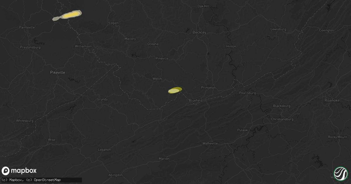 Hail map in Anawalt, WV on April 1, 2026
