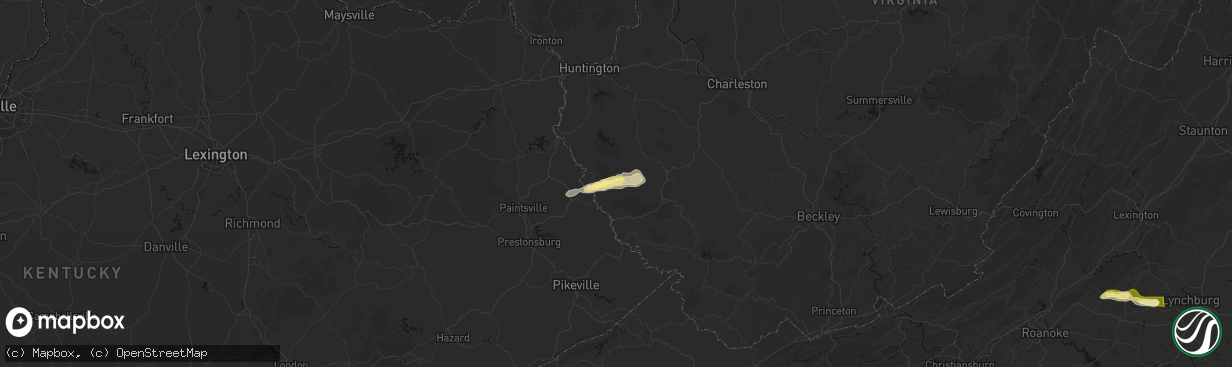 Hail map in Breeden, WV on April 1, 2026