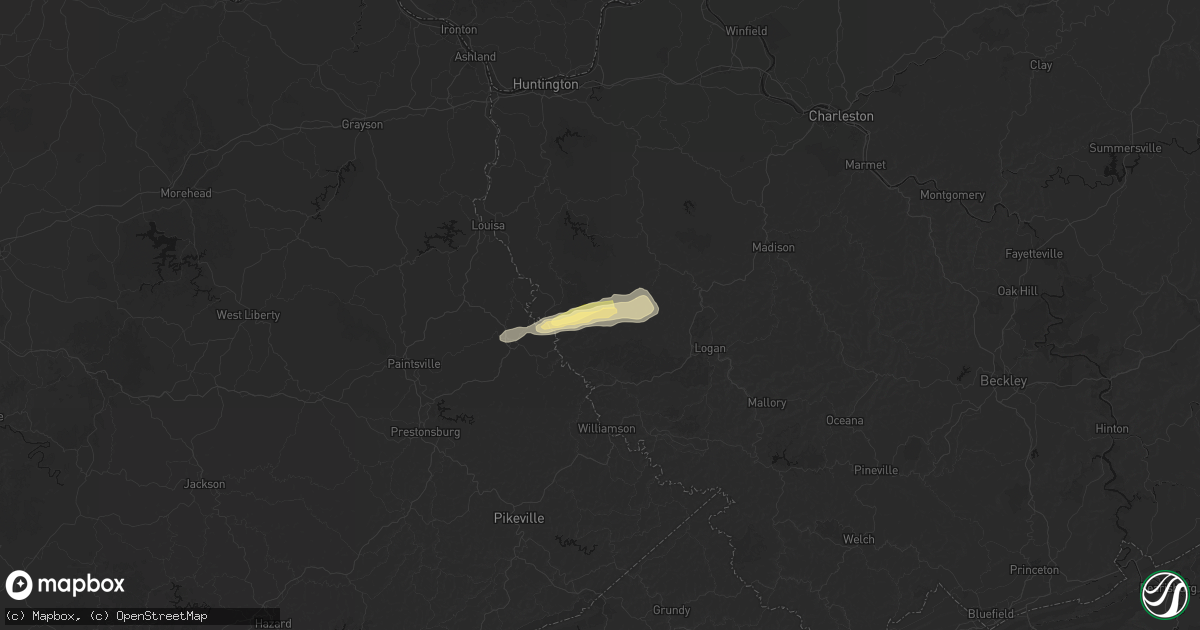 Hail map in Breeden, WV on April 1, 2026