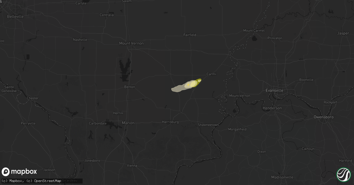 Hail map in Broughton, IL on April 1, 2026