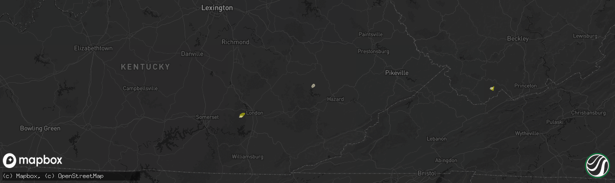 Hail map in Buckhorn, KY on April 1, 2026