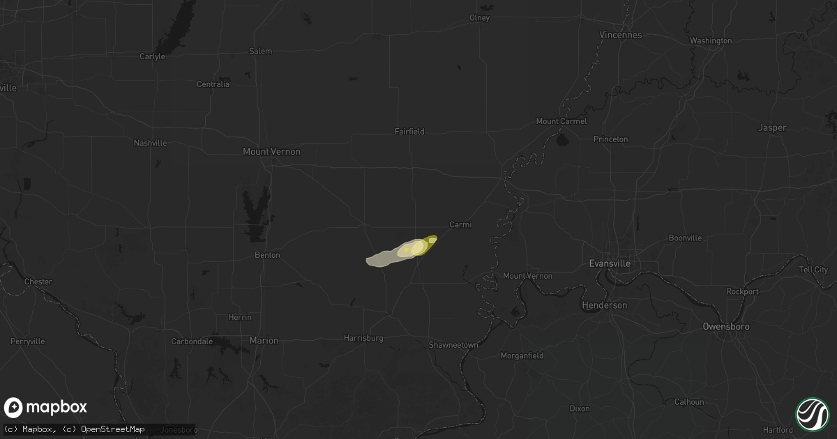 Hail map in Enfield, IL on April 1, 2026