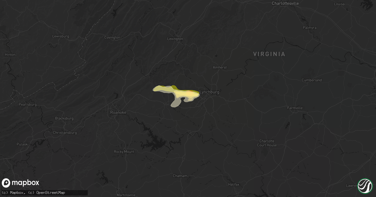 Hail map in Forest, VA on April 1, 2026