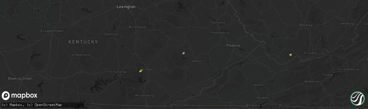 Hail map in Gays Creek, KY on April 1, 2026