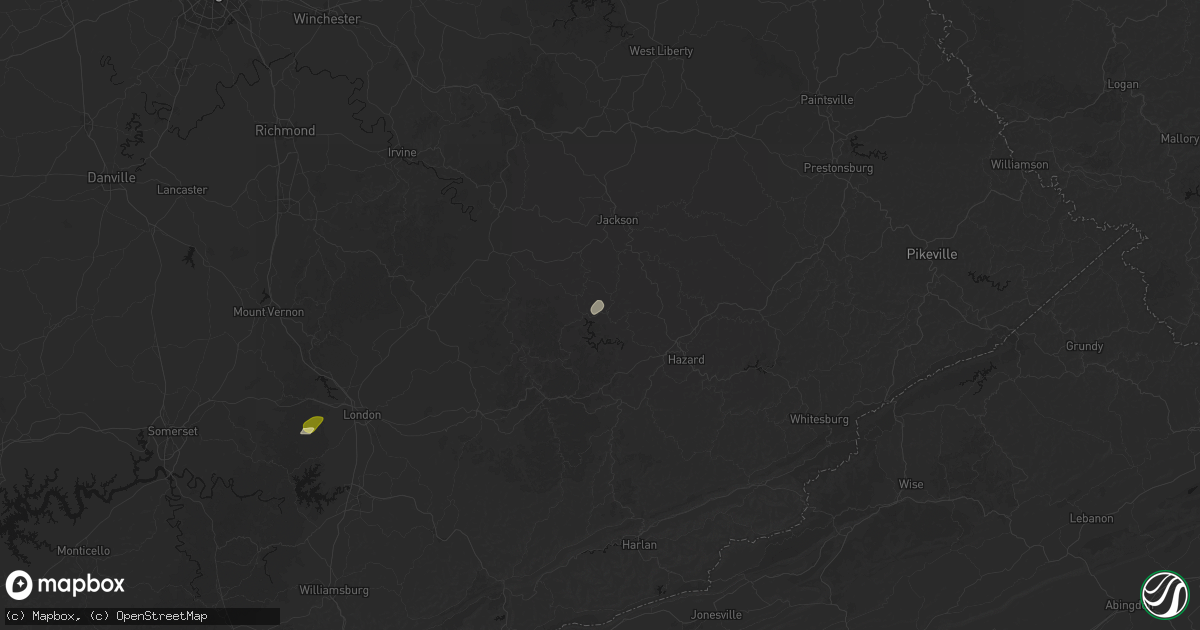 Hail map in Gays Creek, KY on April 1, 2026