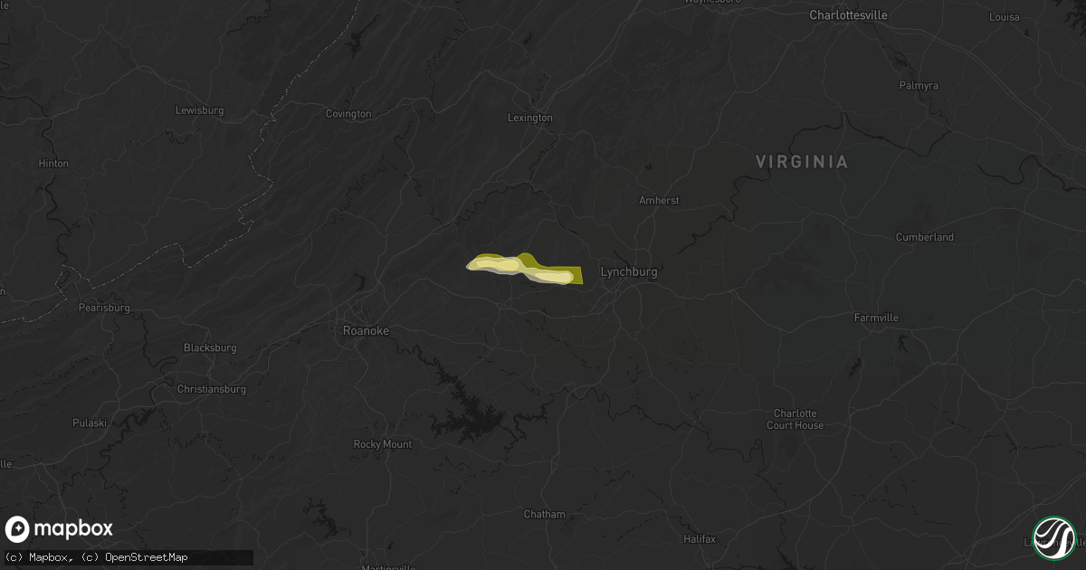 Hail map in Goode, VA on April 1, 2026