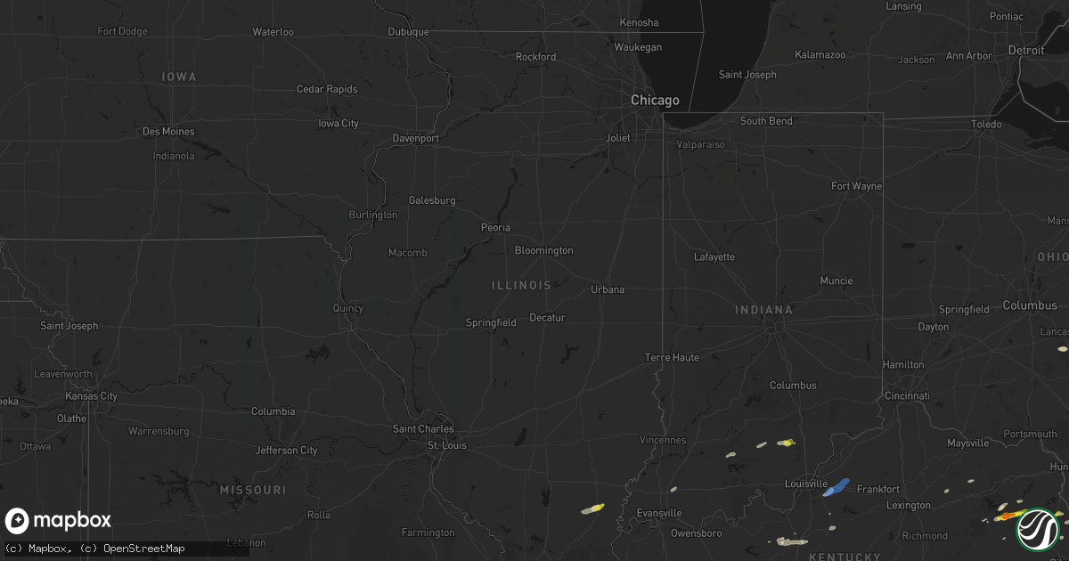 Hail map in Illinois on April 1, 2026