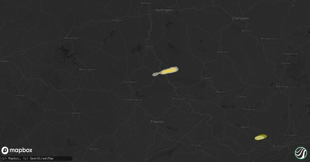 Hail map in Inez, KY on April 1, 2026