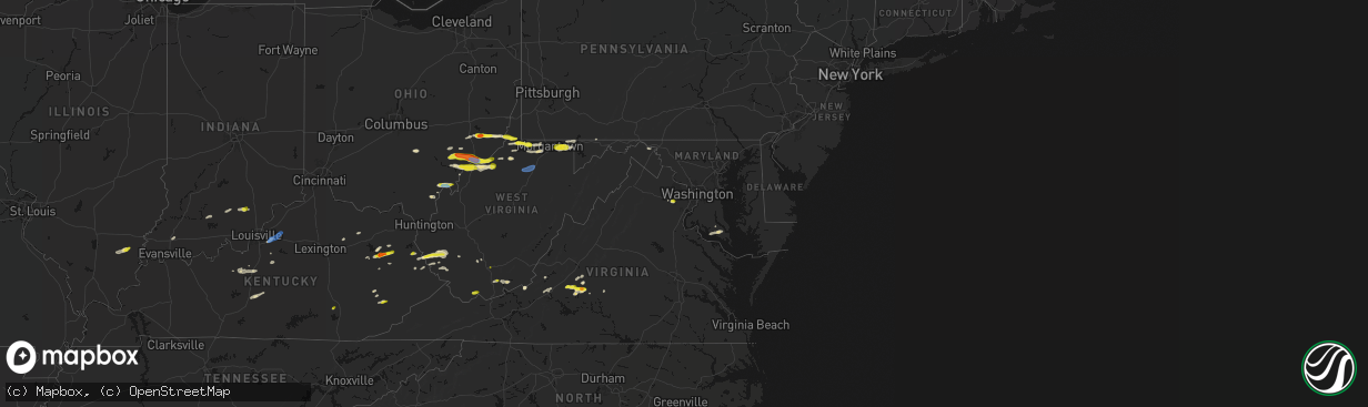 Hail map in Maryland on April 1, 2026