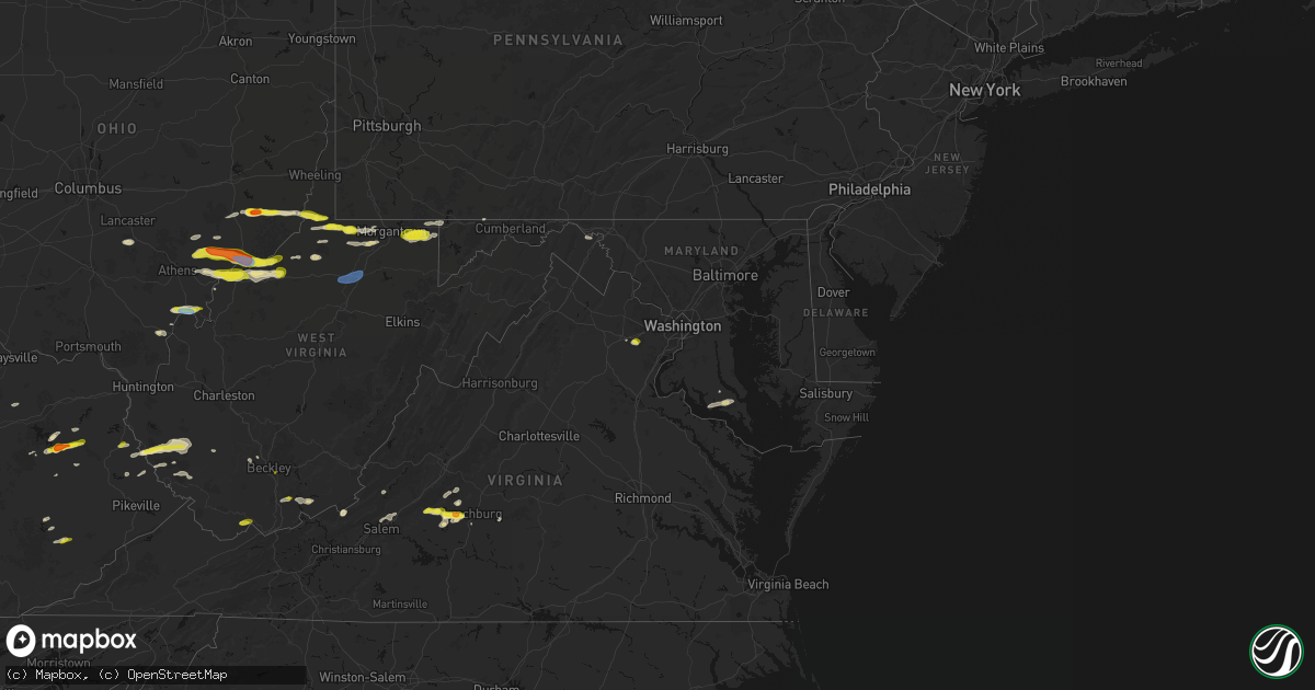 Hail map in Maryland on April 1, 2026