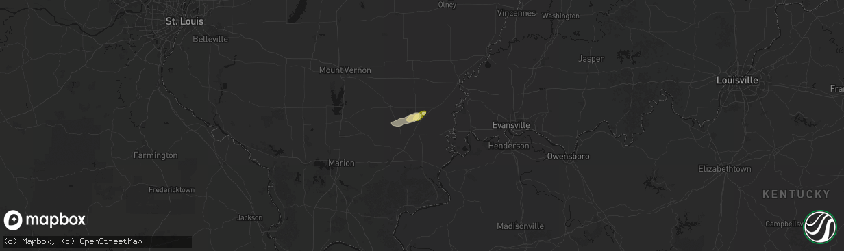 Hail map in Norris City, IL on April 1, 2026
