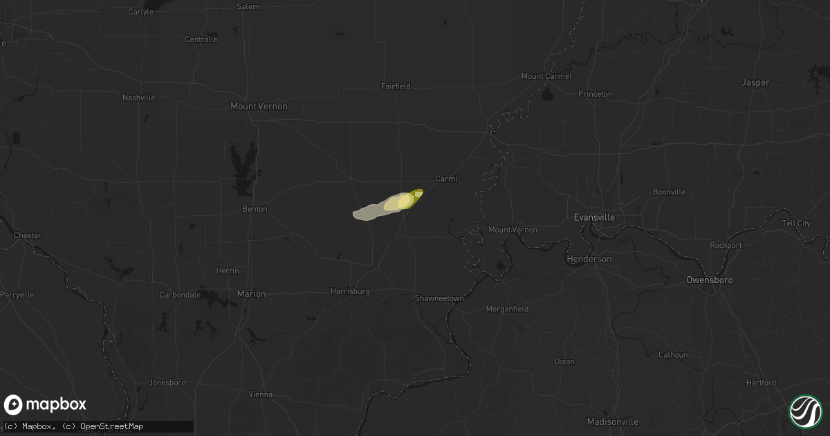 Hail map in Norris City, IL on April 1, 2026