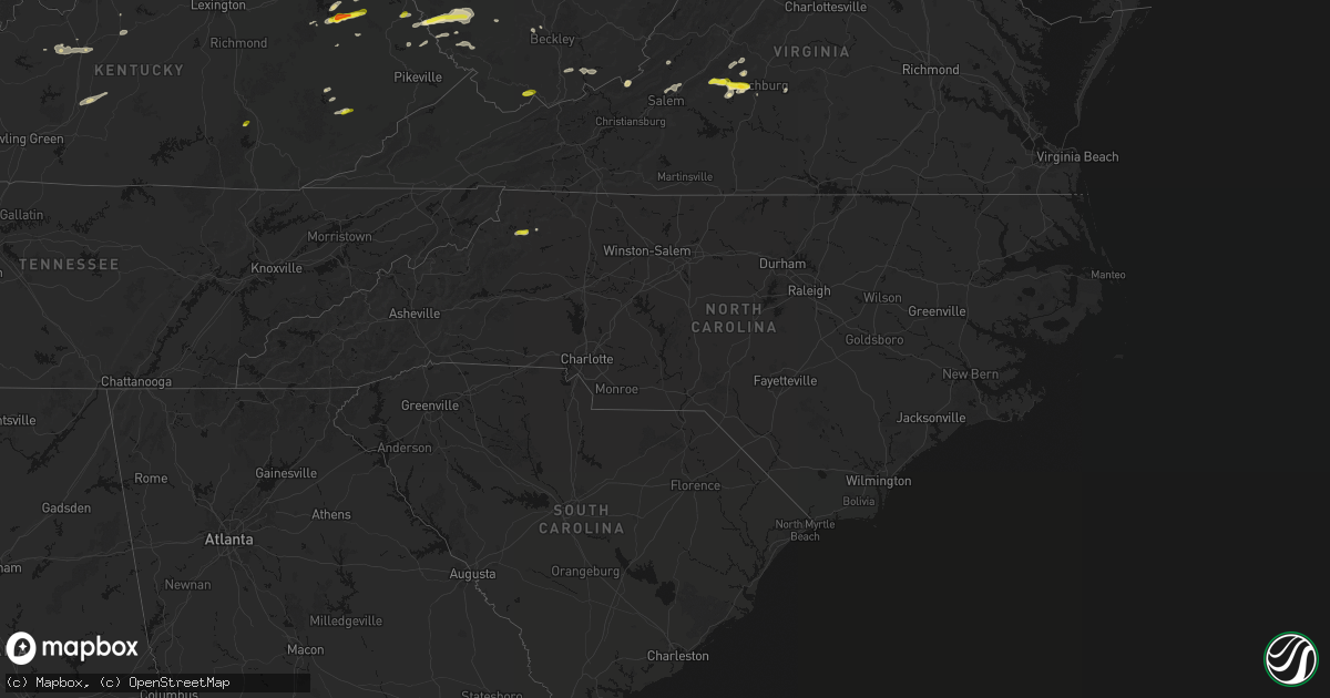Hail map in North Carolina on April 1, 2026