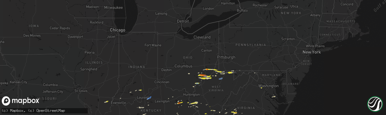 Hail map in Ohio on April 1, 2026