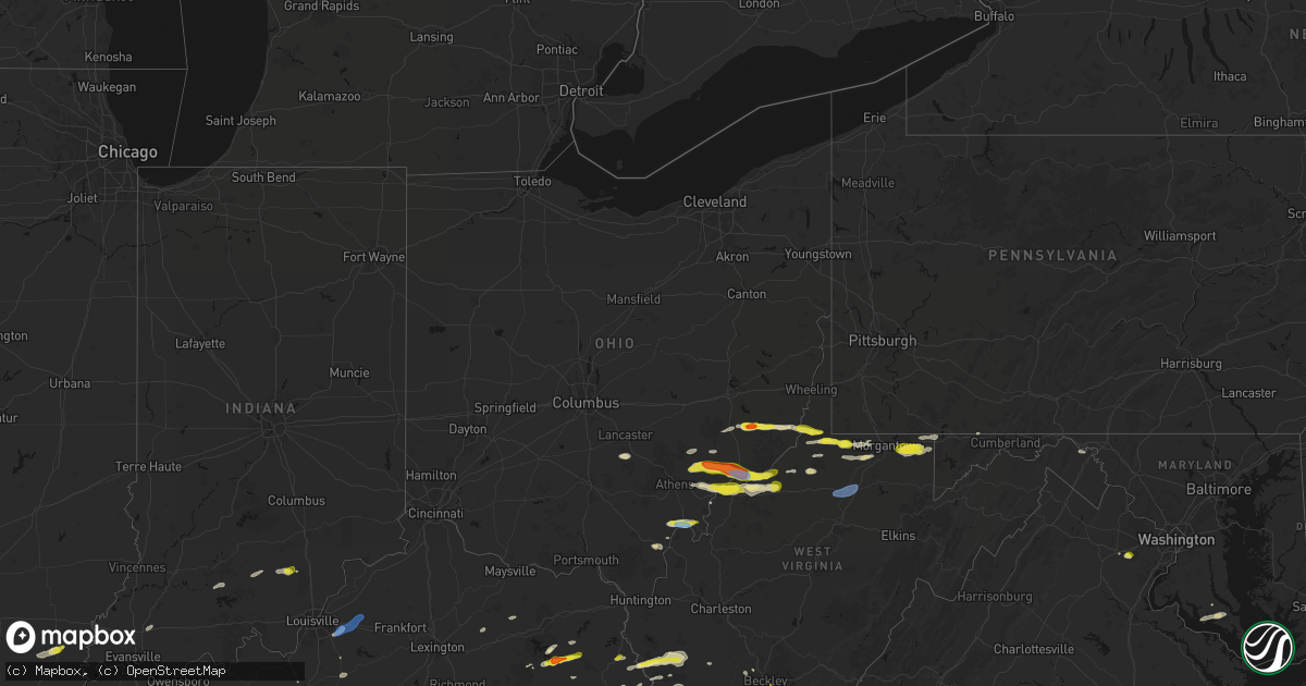 Hail map in Ohio on April 1, 2026