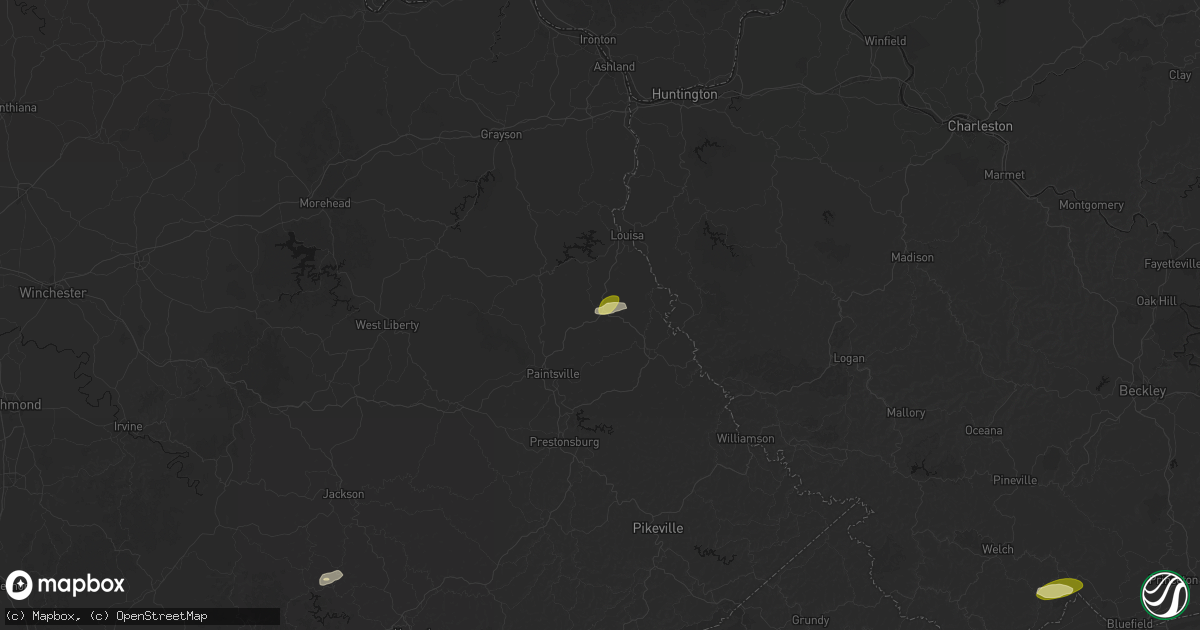 Hail map in Ulysses, KY on April 1, 2026