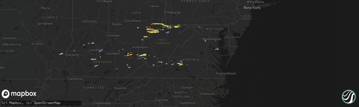 Hail map in Virginia on April 1, 2026