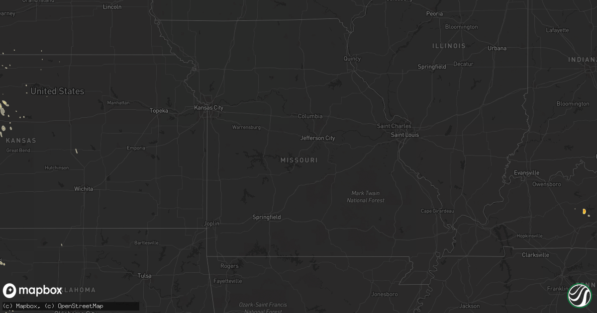 Hail map on April 2, 2012