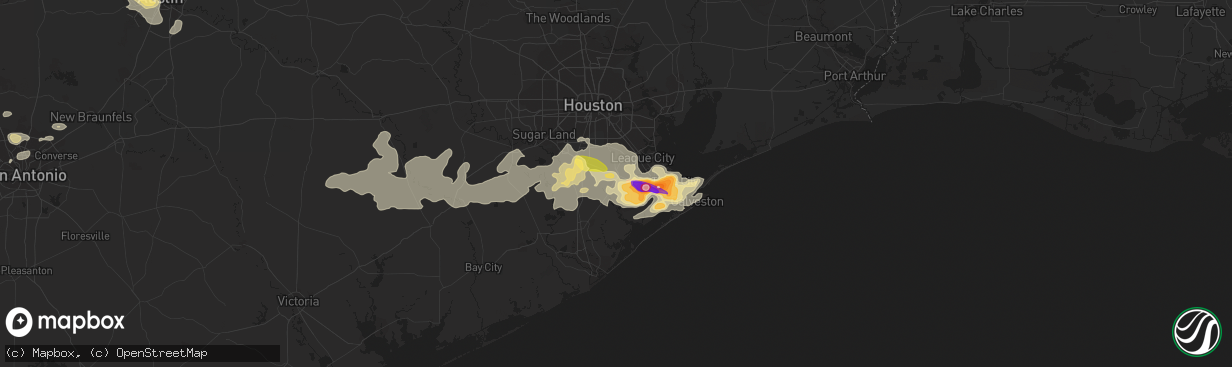 Hail map in Alvin, TX on April 2, 2013