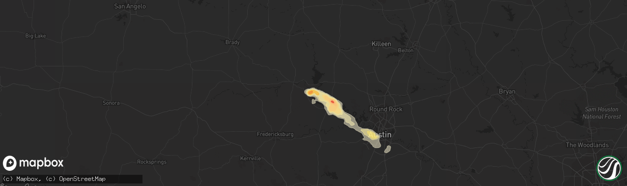 Hail map in Kingsland, TX on April 2, 2013