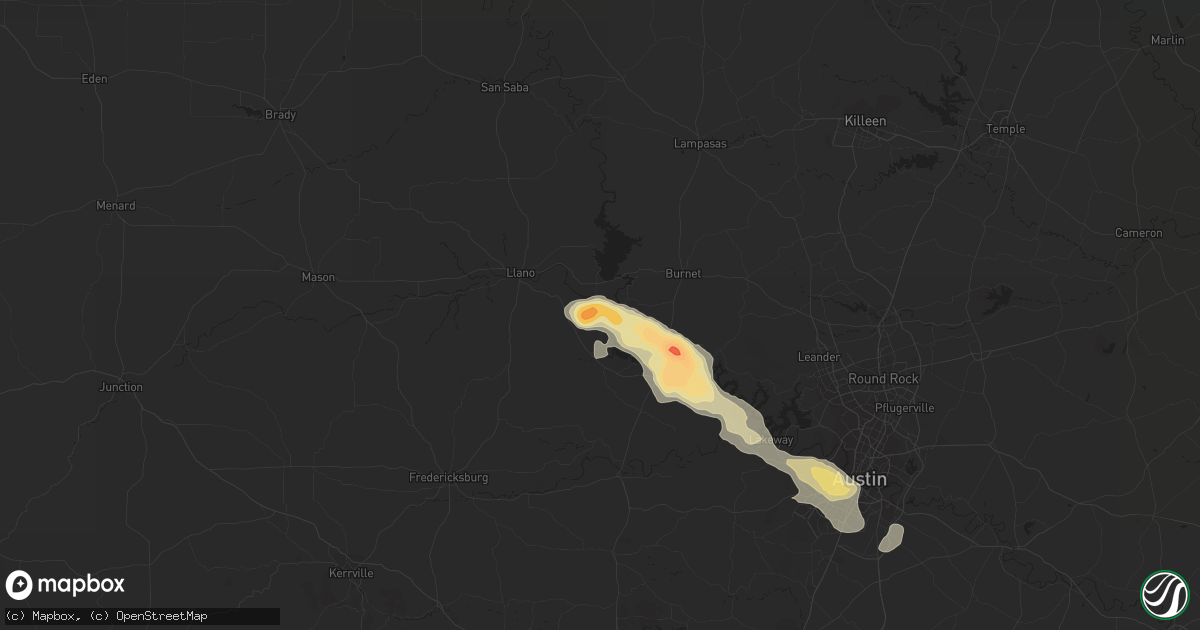 Hail map in Kingsland, TX on April 2, 2013