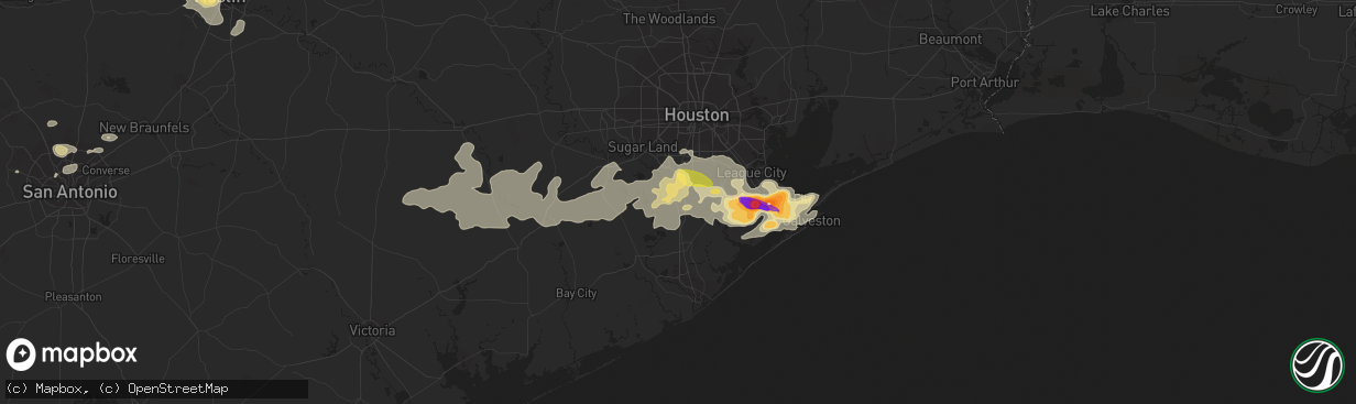 Hail map in Rosharon, TX on April 2, 2013