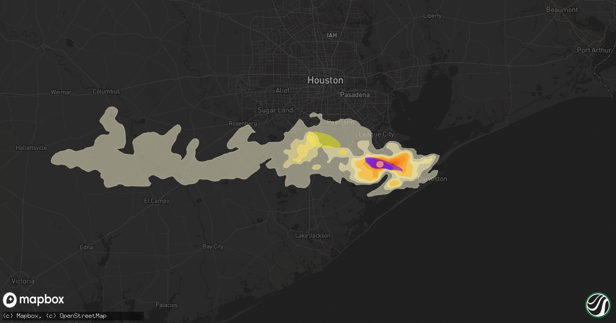 Hail map in Rosharon, TX on April 2, 2013