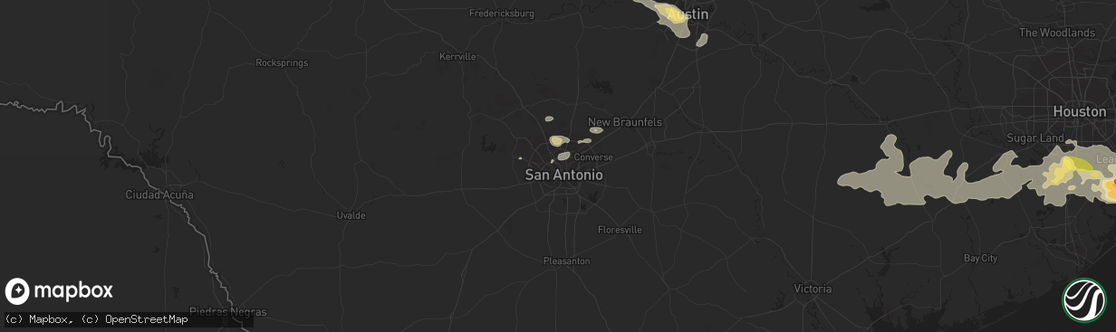Hail map in San Antonio, TX on April 2, 2013