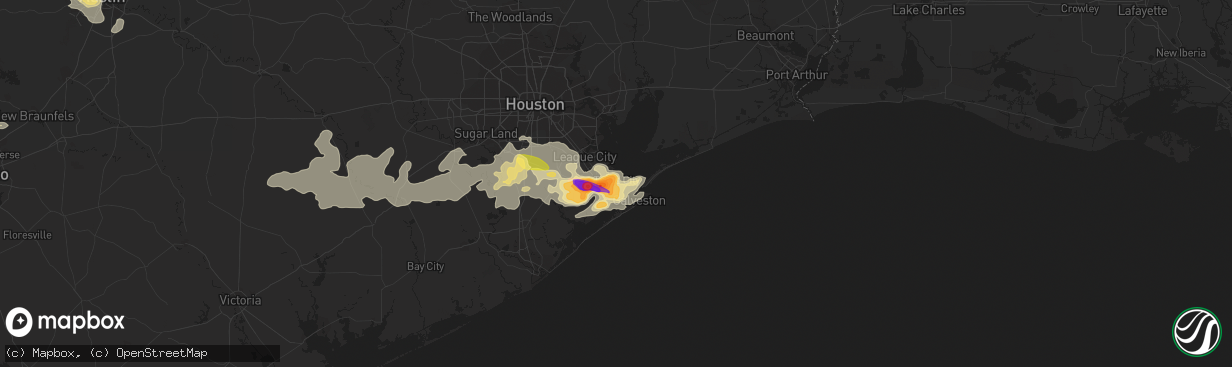 Hail map in Texas City, TX on April 2, 2013