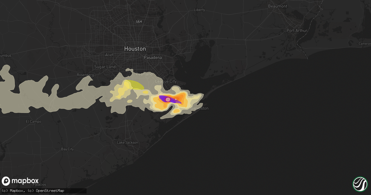 Hail map in Texas City, TX on April 2, 2013