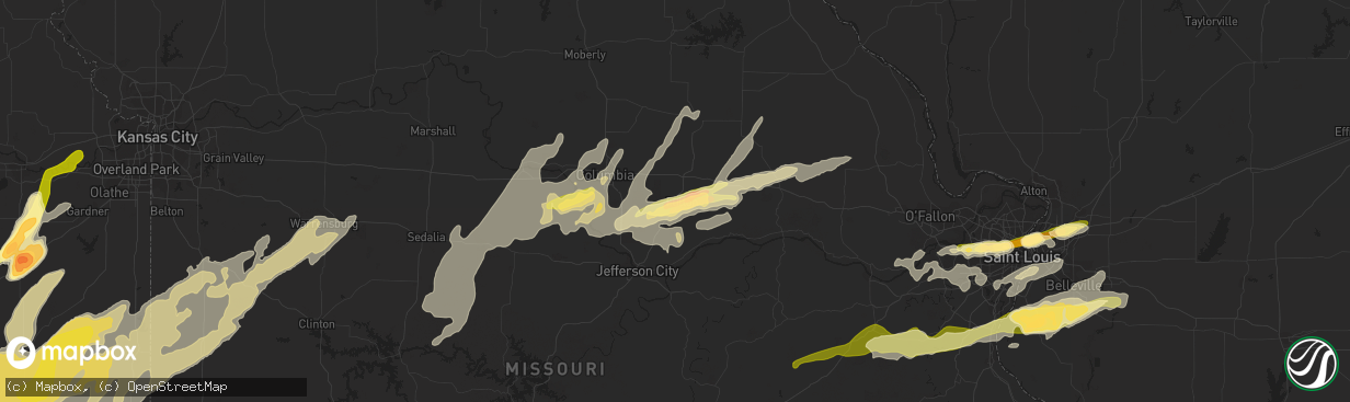 Hail map in Fulton, MO on April 2, 2014