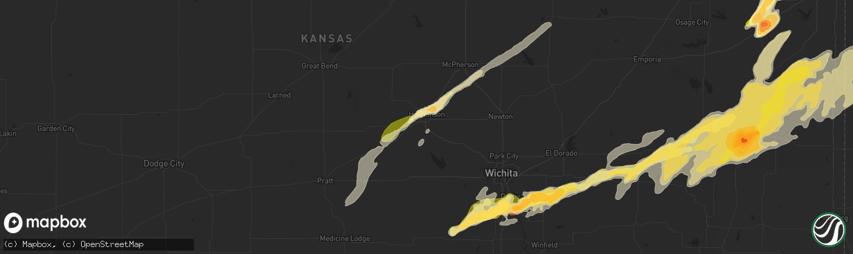 Hail map in Hutchinson, KS on April 2, 2014