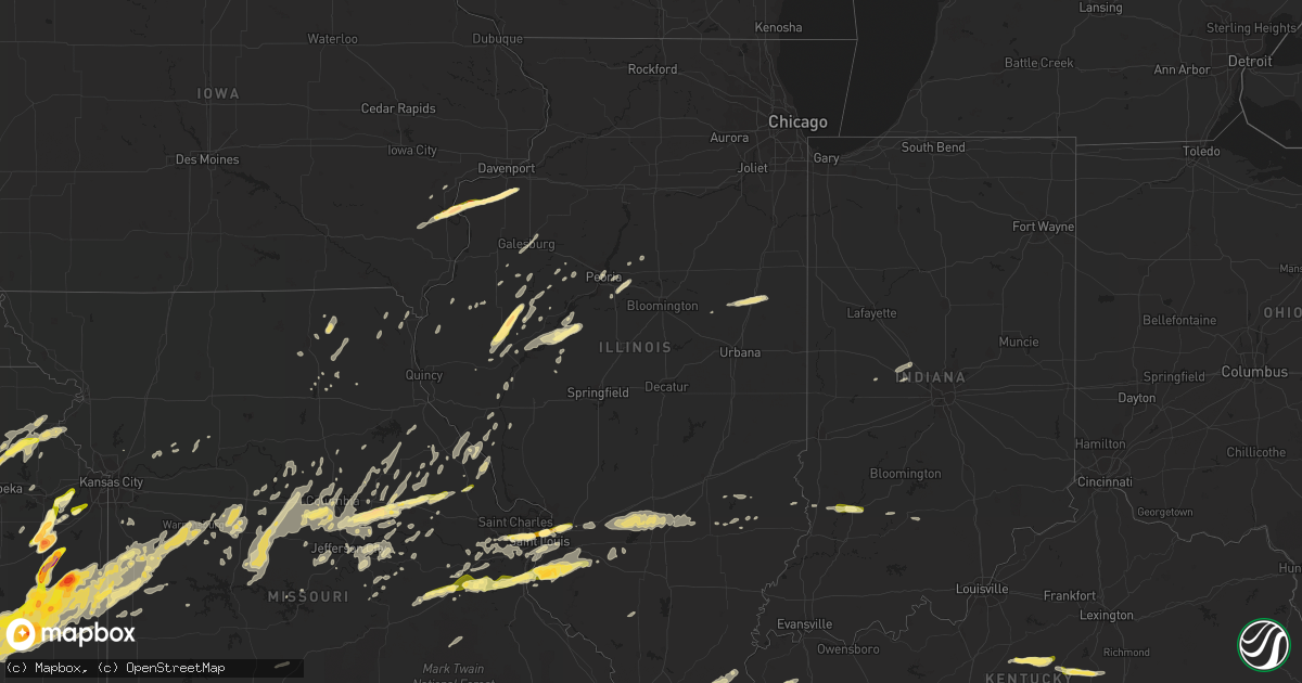 Hail map in Illinois on April 2, 2014