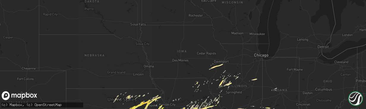 Hail map in Iowa on April 2, 2014