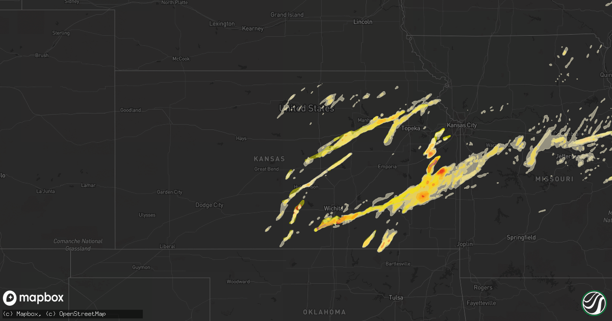 Hail map in Kansas on April 2, 2014