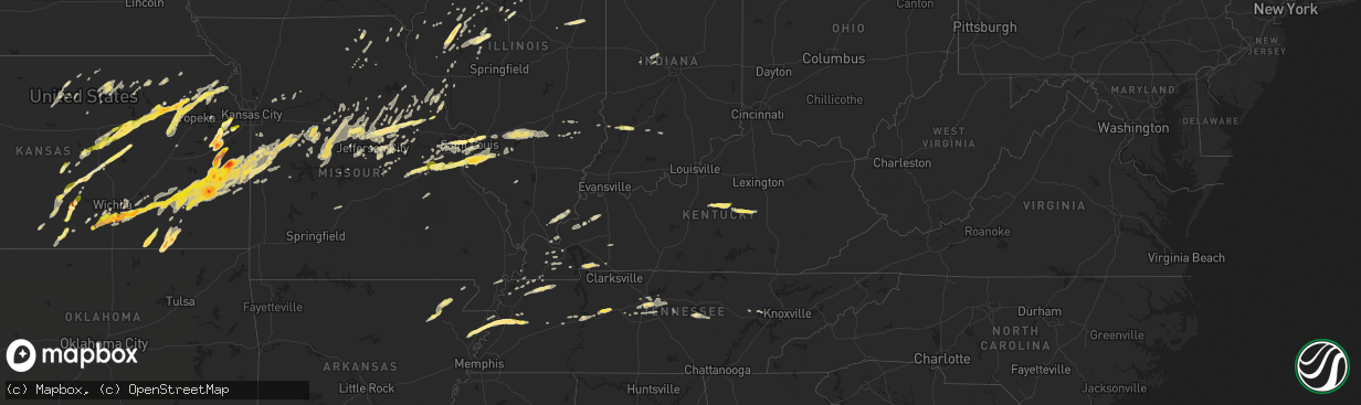 Hail map in Kentucky on April 2, 2014