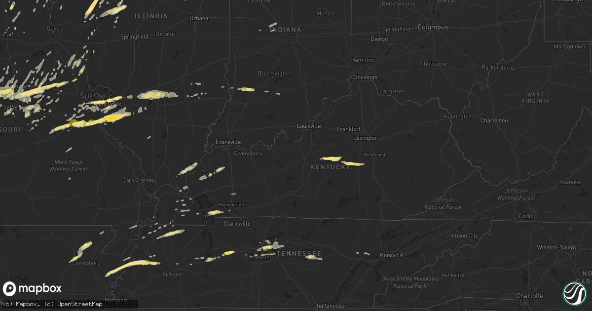 Hail map in Kentucky on April 2, 2014