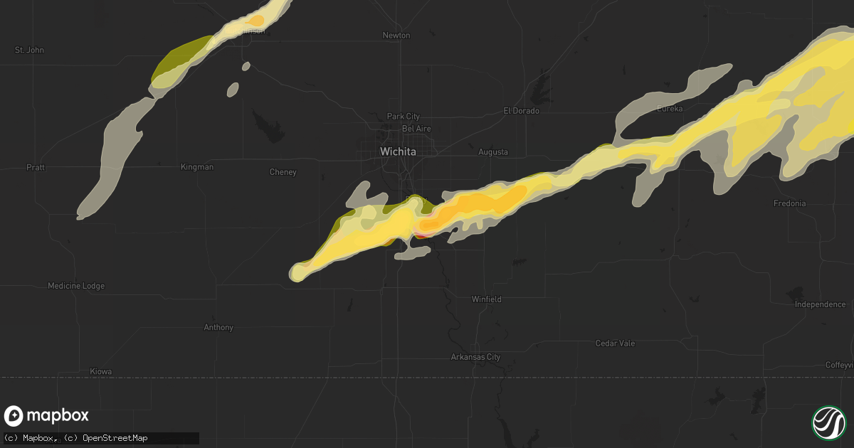 Hail map in Mulvane, KS on April 2, 2014