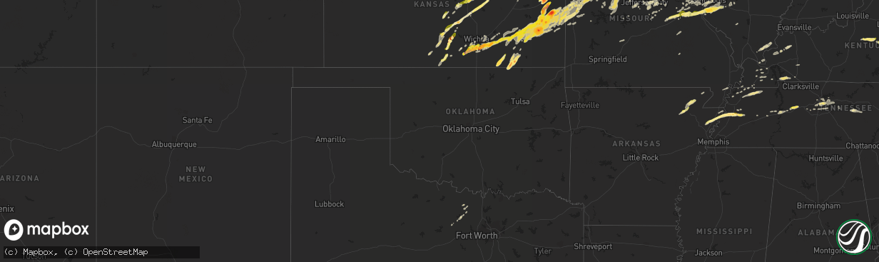 Hail map in Oklahoma on April 2, 2014